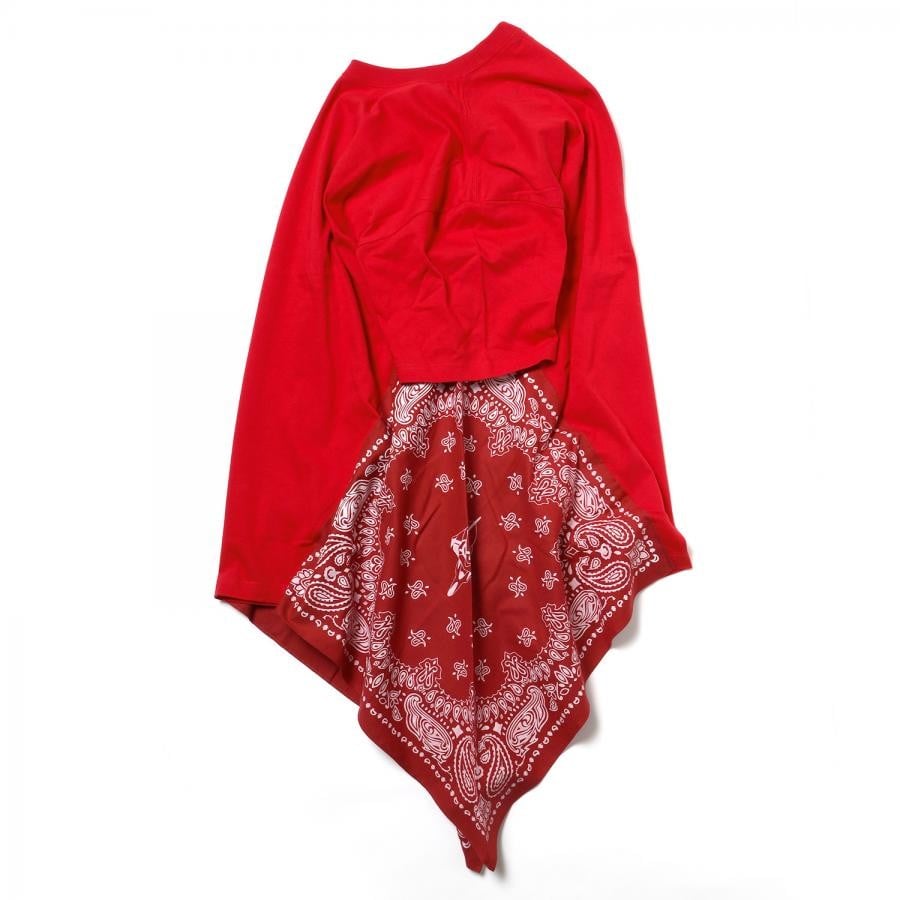 EVA-01 PAISLEYS BANDANNA BIG T-Shirt (RED) RED ONE SIZE