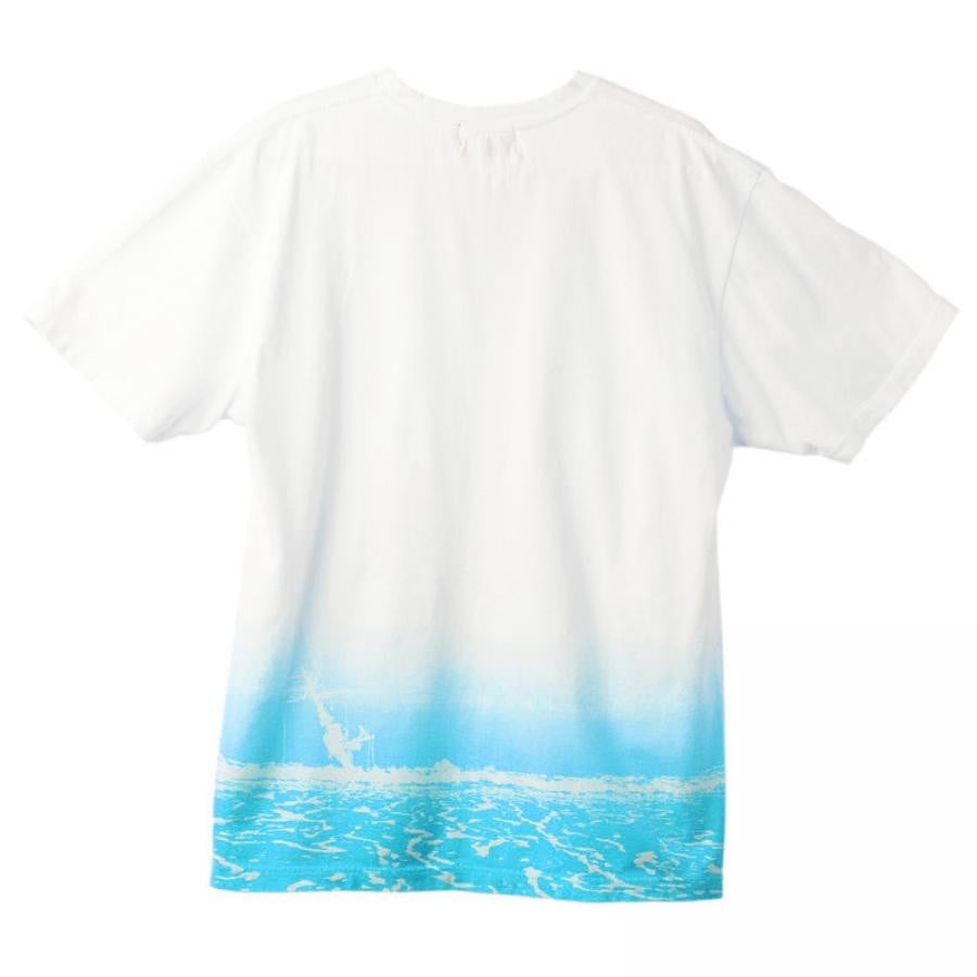 波打際 T-Shirt (WHITE×BLUE) WHITE×BLUE L