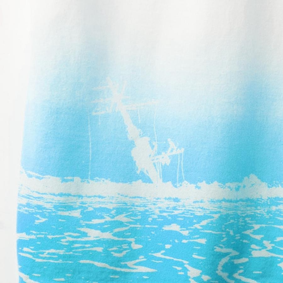 波打際 T-Shirt (WHITE×BLUE) WHITE×BLUE L