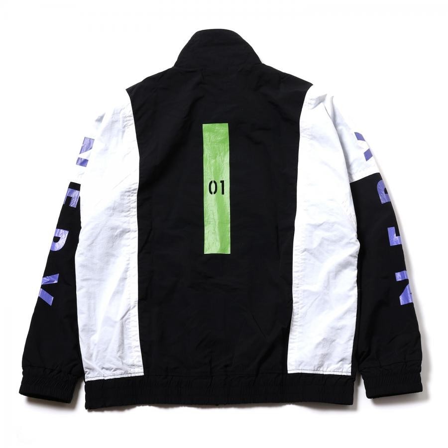 EVANGELION SWITCHING NYLON JACKET (ブラック×パープル×グリーン(01)) ブラック×パープル×グリーン（01） M