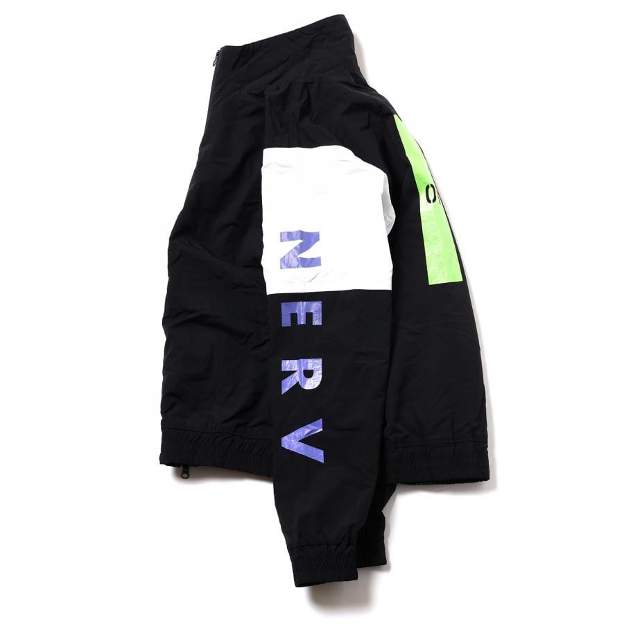 EVANGELION SWITCHING NYLON JACKET (ブラック×パープル×グリーン(01)) ブラック×パープル×グリーン（01） M