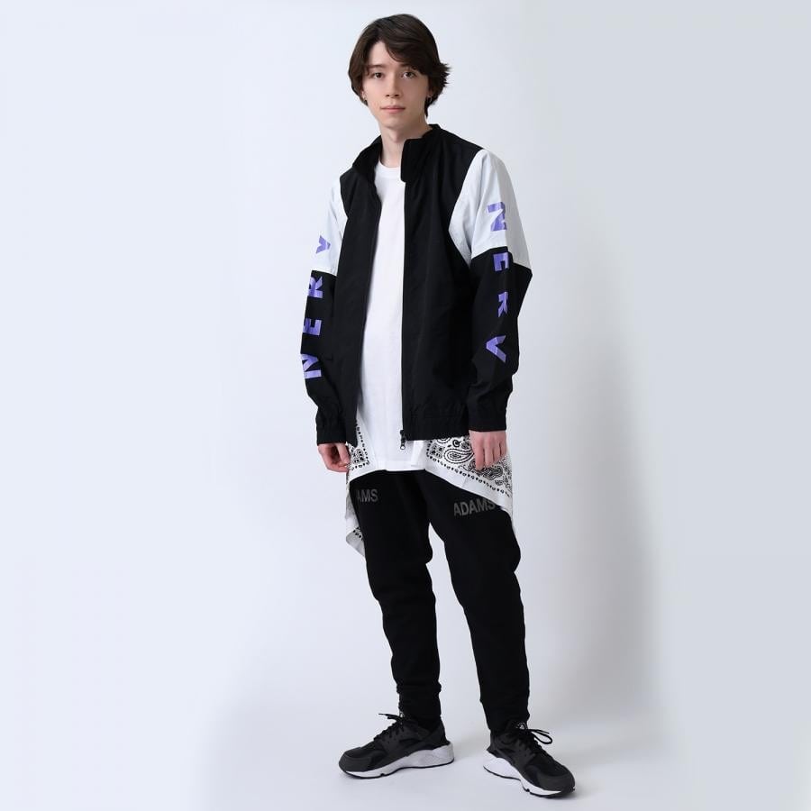 EVANGELION SWITCHING NYLON JACKET (ブラック×パープル×グリーン(01)) ブラック×パープル×グリーン（01） L