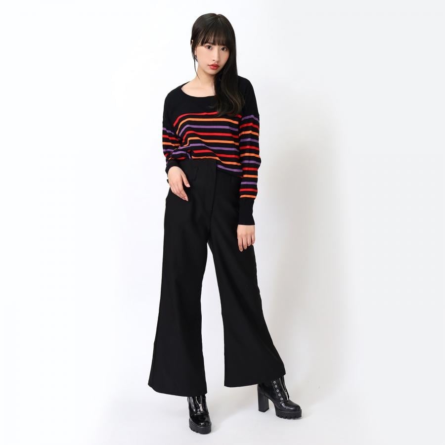 EVANGELION BORDER KNIT (RED×YELLOW×PURPLE) RED×YELLOW×PURPLE LARGE