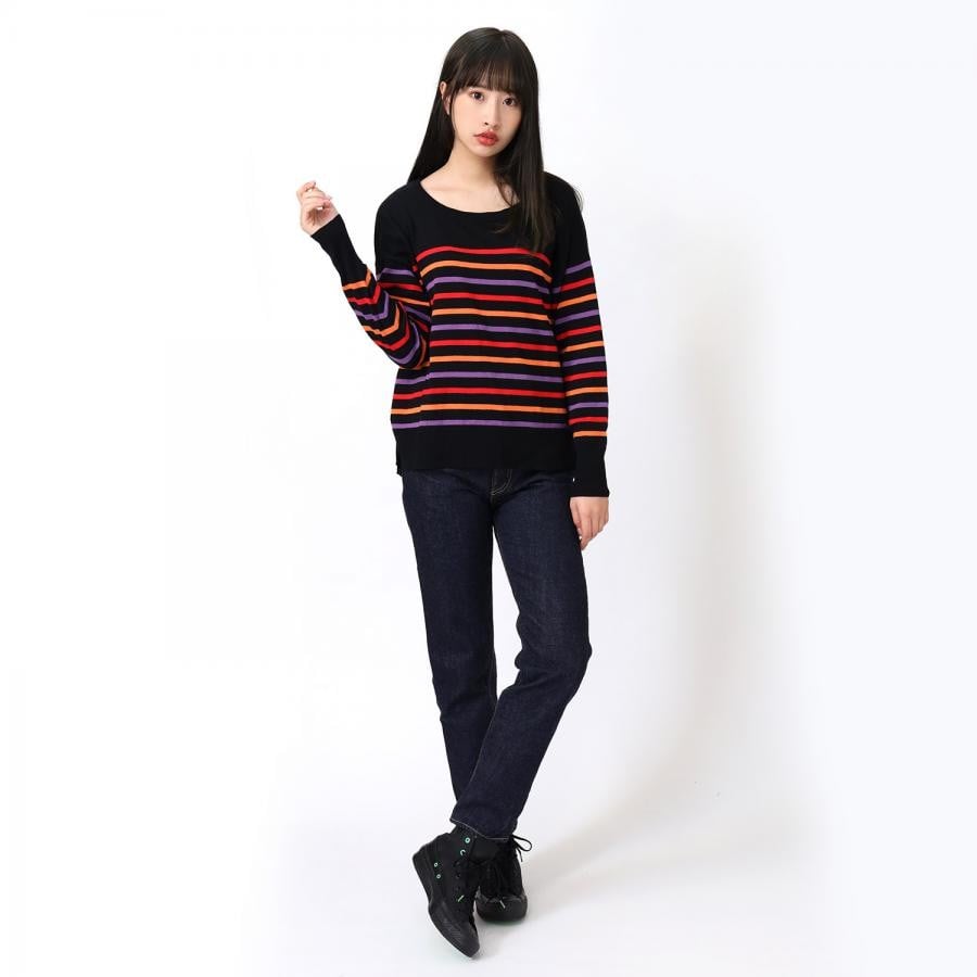 EVANGELION BORDER KNIT (RED×YELLOW×PURPLE) RED×YELLOW×PURPLE LARGE