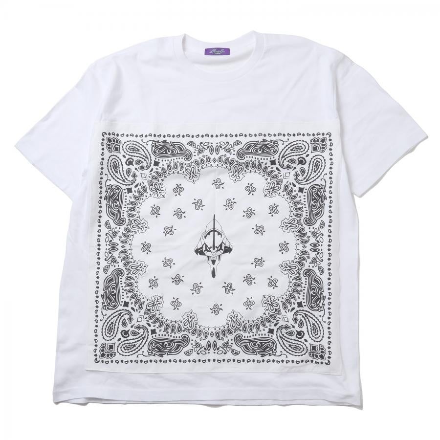 EVA-01 PAISLEYS BANDANNA T-Shirt (WHITE×WHITE)