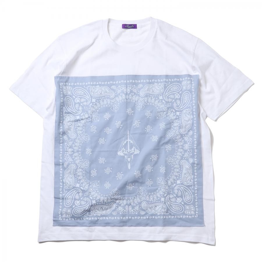 EVA-01 PAISLEYS BANDANNA T-Shirt (WHITE×BLUE) WHITE×BLUE ONE SIZE