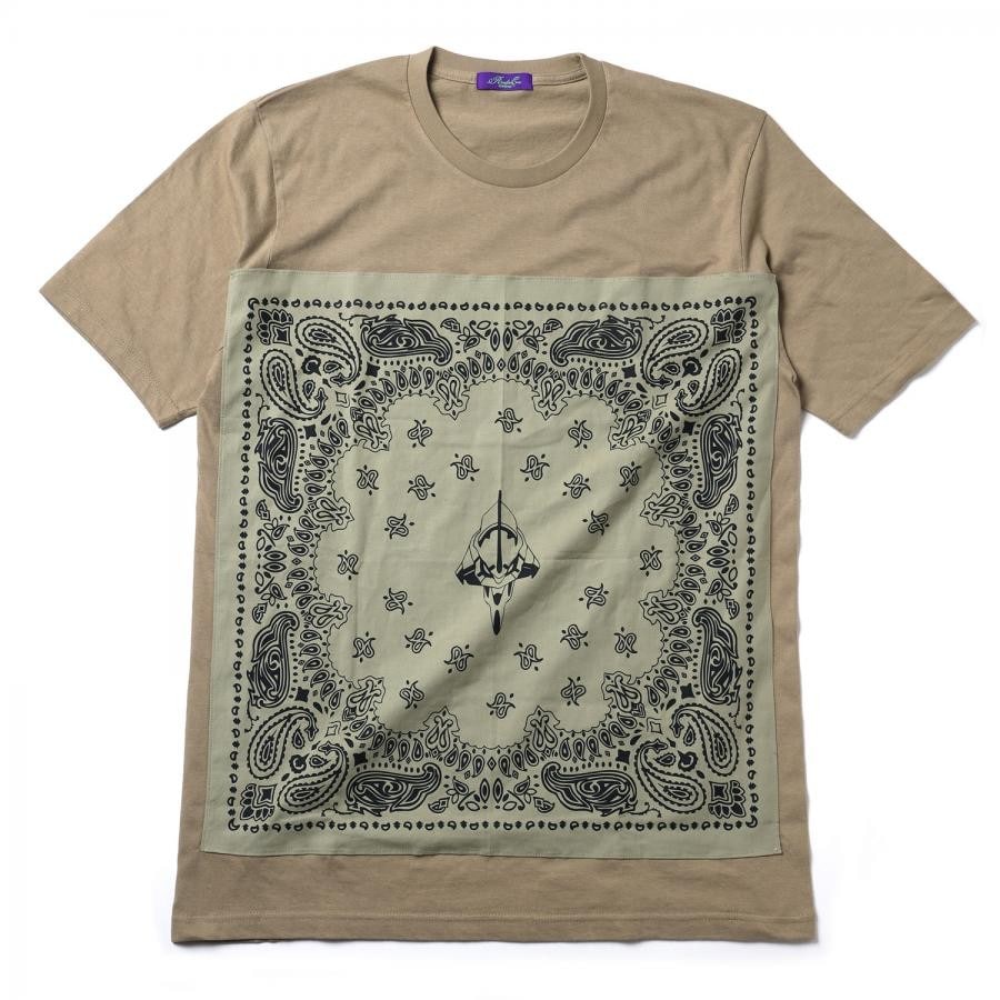 EVA-01 PAISLEYS BANDANNA T-Shirt (SAND KHAKI×BEIGE) SAND KHAKI×BEIGE ONE SIZE