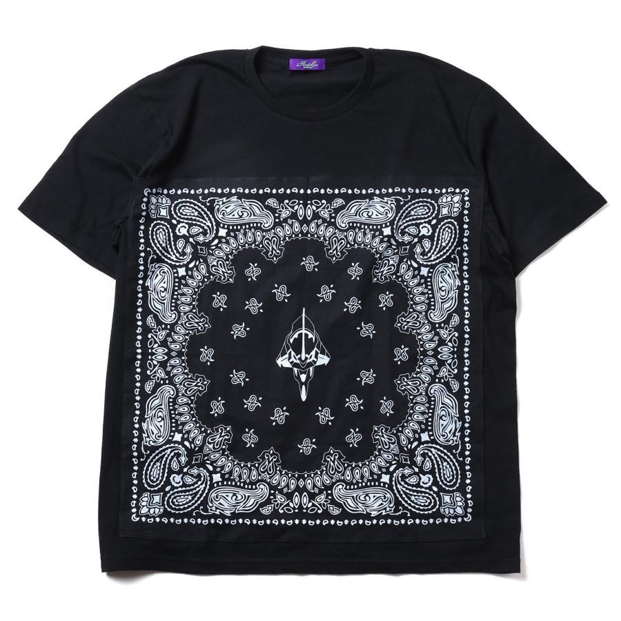 EVA-01 PAISLEYS BANDANNA T-Shirt (BLACK×BLACK) BLACK×BLACK ONE SIZE