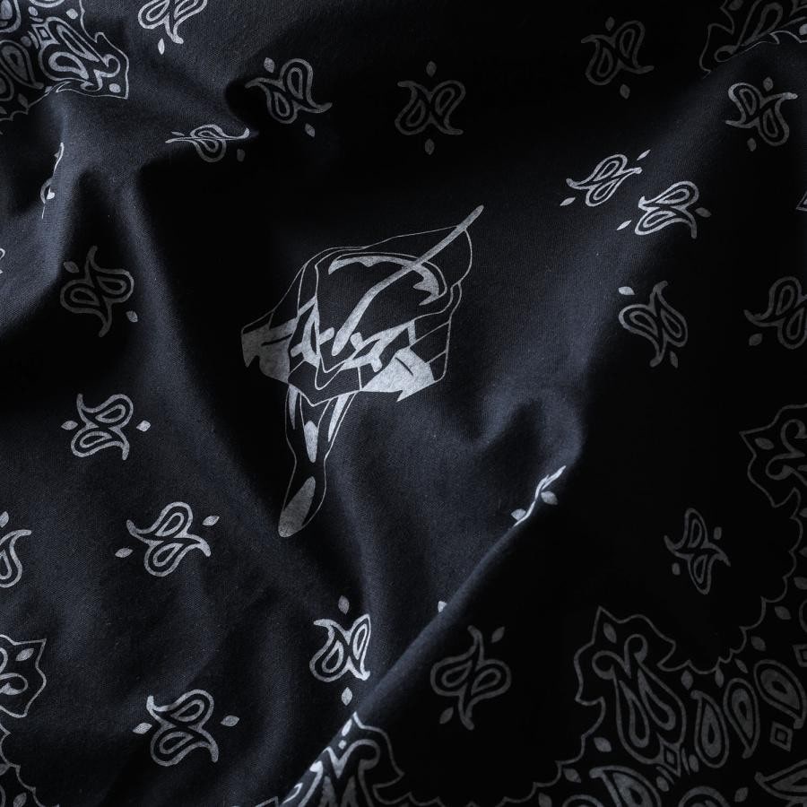 EVA-01 PAISLEYS BANDANNA T-Shirt (BLACK×BLACK) BLACK×BLACK ONE SIZE