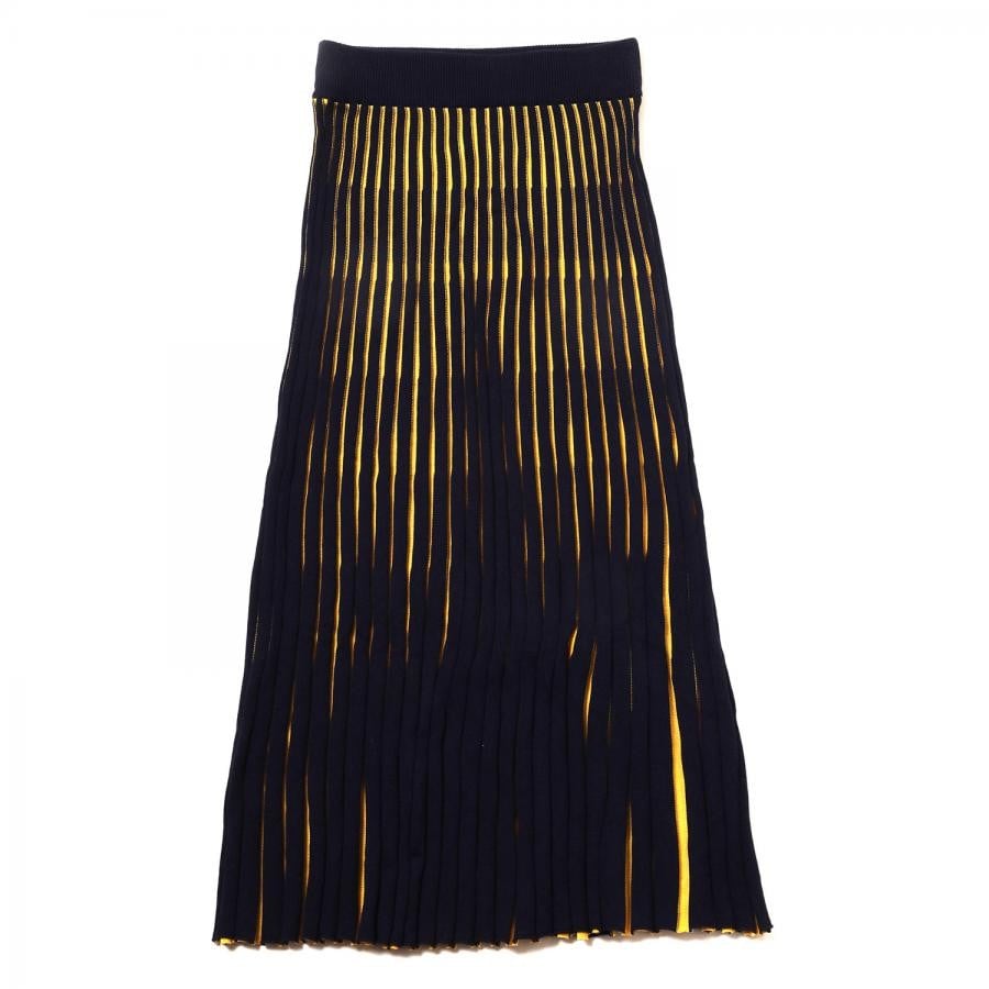 EVANGELION 2tone Knit Pleats Skirt (NAVY(Mark.06)) NAVY（Mark.06） M