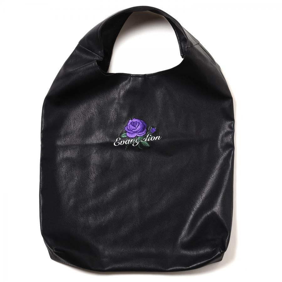 EVA-01 Flower Embroidery Tote Bag (BLACK) BLACK ONE SIZE