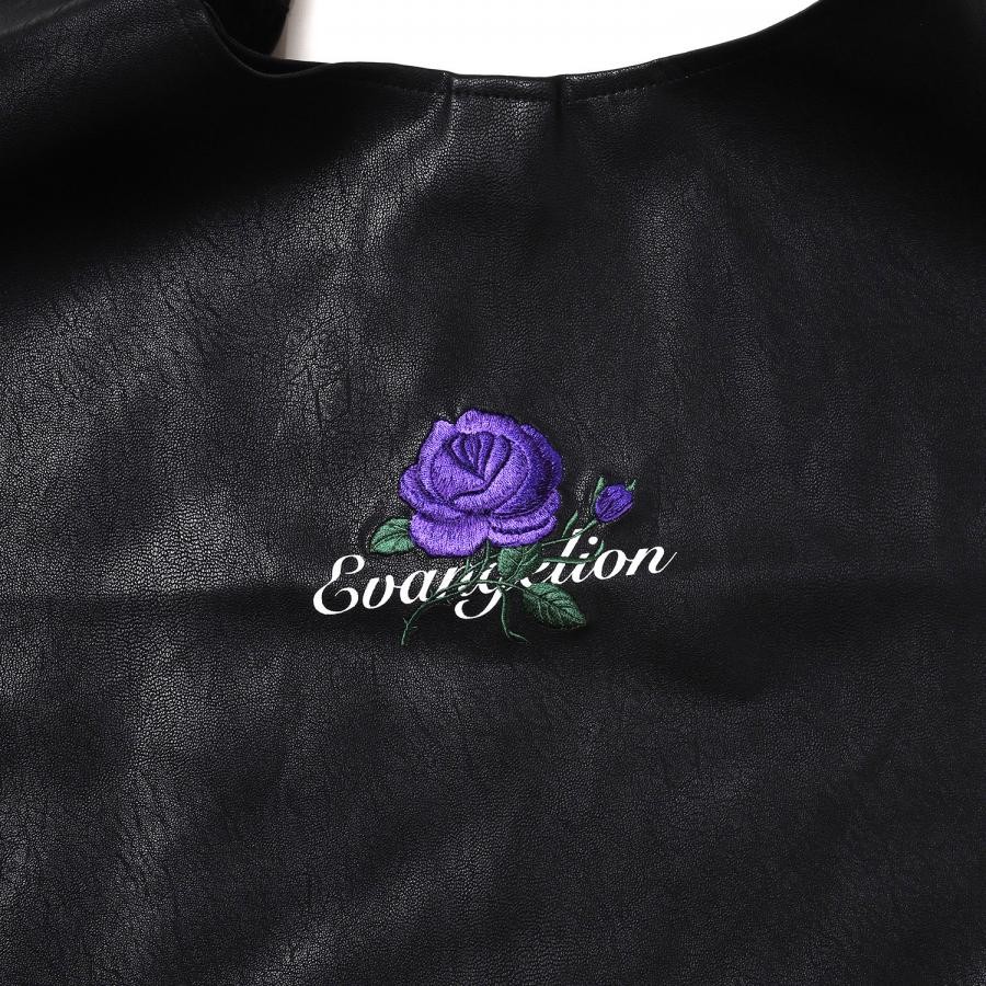 EVA-01 Flower Embroidery Tote Bag (BLACK) BLACK ONE SIZE
