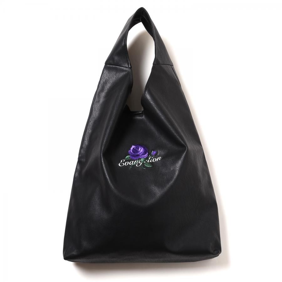 EVA-01 Flower Embroidery Tote Bag (BLACK) BLACK ONE SIZE