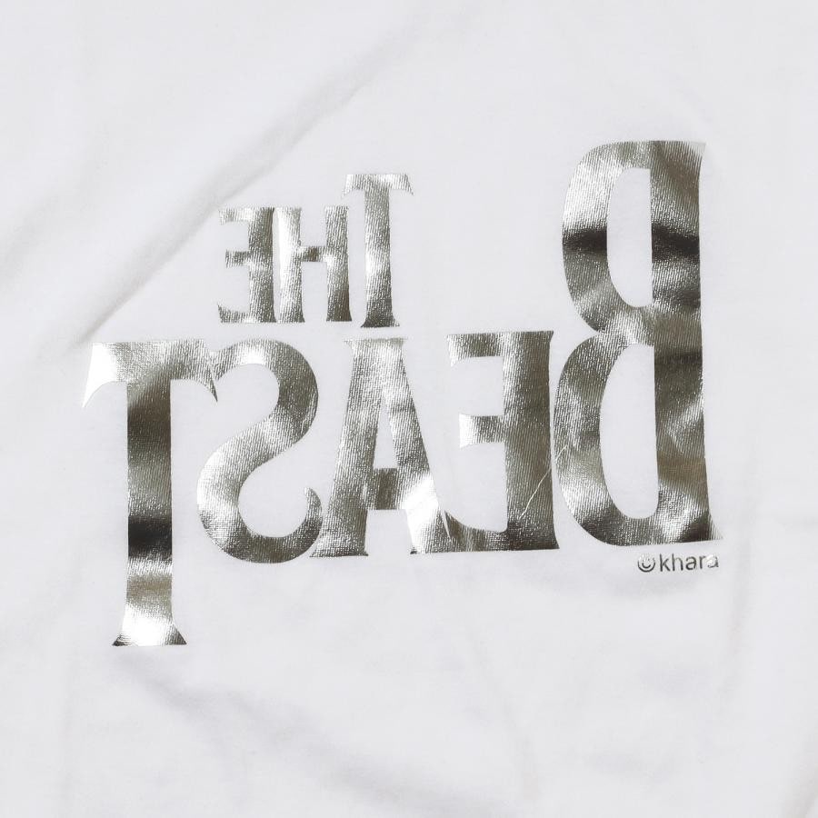 THE BEAST BIG T-Shirt (WHITE×SILVER) WHITE×SILVER ONE SIZE