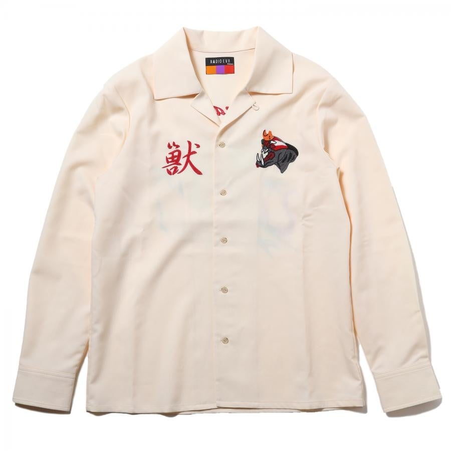 THE BEAST EMBROIDERY SOUVENIR SHIRT (BEIGE) BEIGE ONE SIZE
