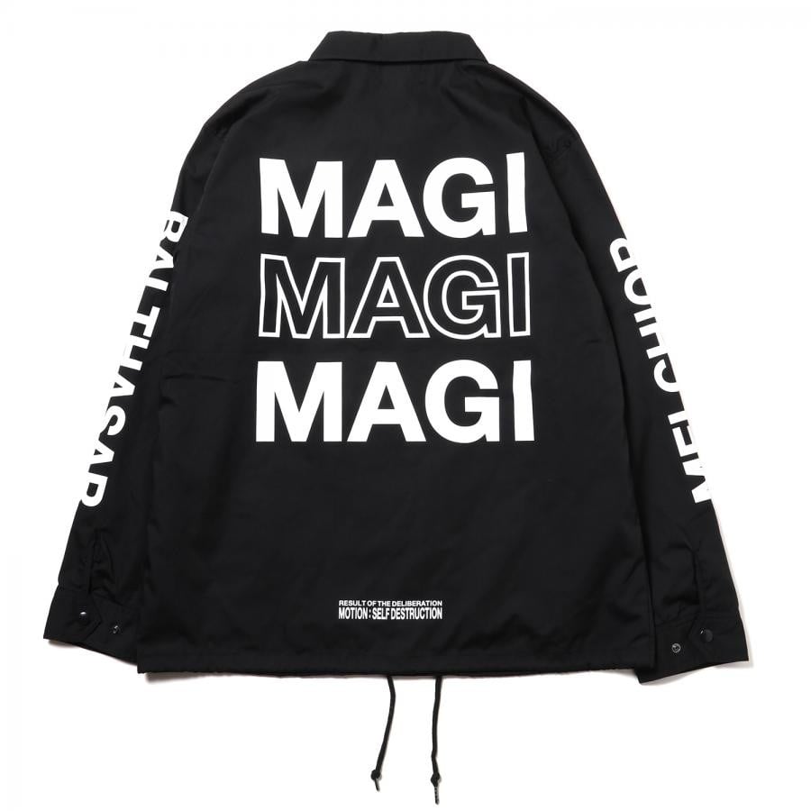 NEW MAGI SYSTEM Nylon Jacket (BLACK×WHITE) ブラック×ホワイト L