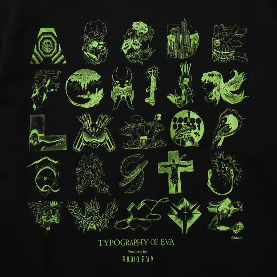 TYPOGRAPHY OF EVA Sweat (ブラック) ブラック M