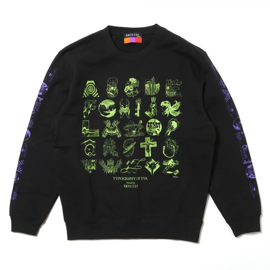 TYPOGRAPHY OF EVA Sweat (ブラック) ブラック XL