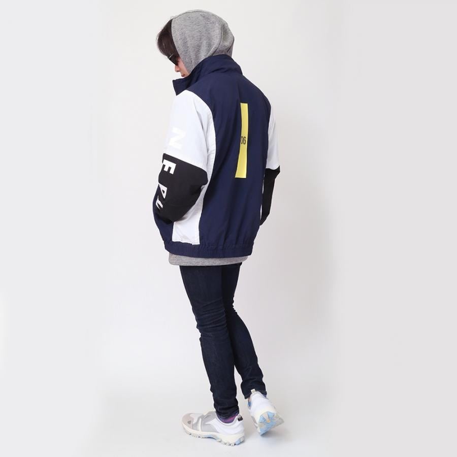 EVANGELION SWITCHING NYLON JACKET (ネイビー×ブラック×ホワイト(06)) L