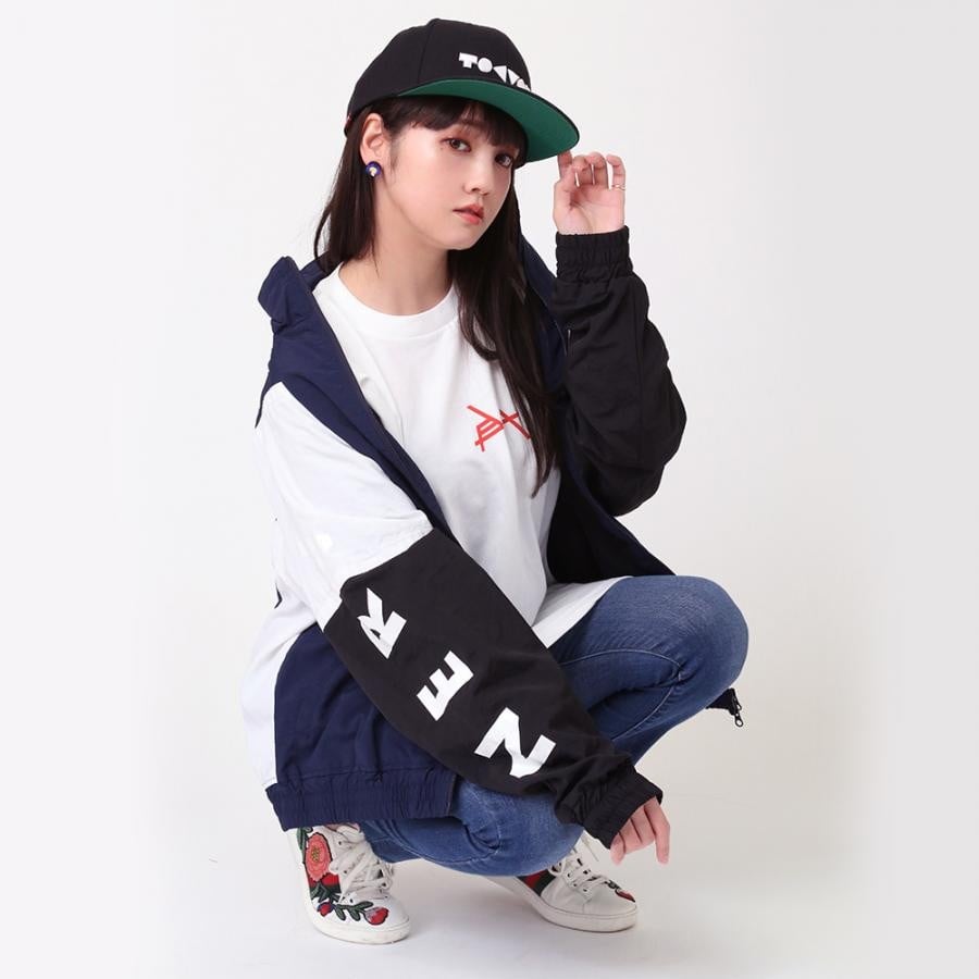 EVANGELION SWITCHING NYLON JACKET (ネイビー×ブラック×ホワイト(06)) XL