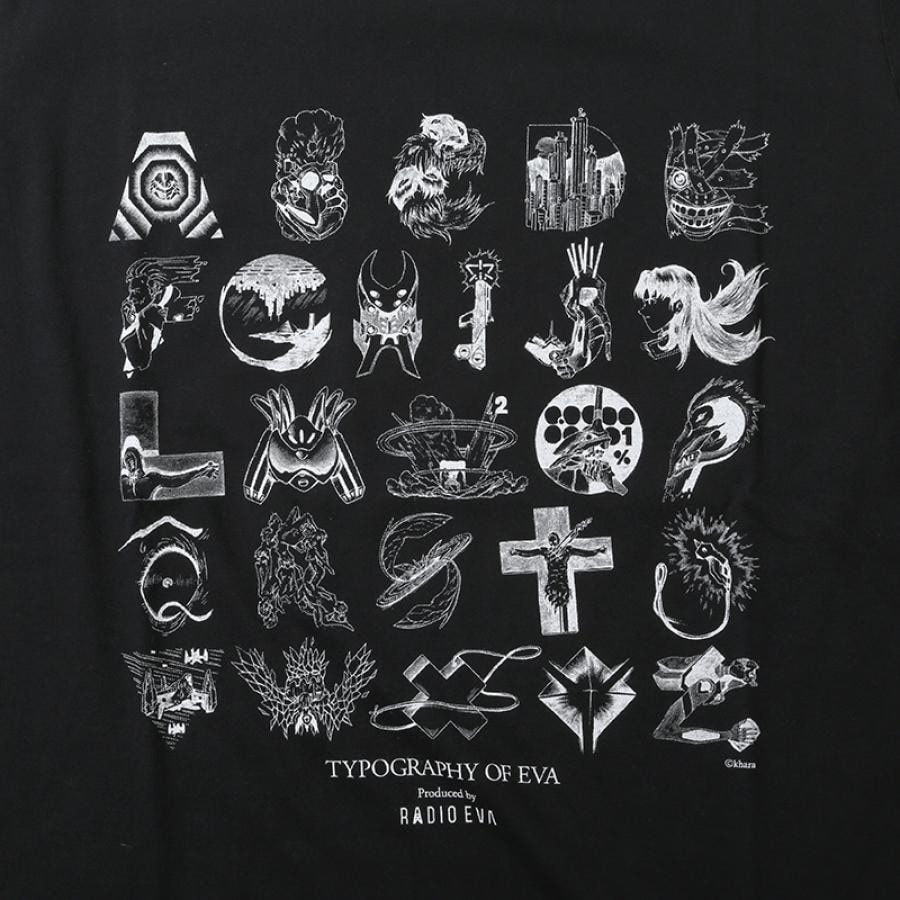 TYPOGRAPHY OF EVA index T-Shirt (ブラック) M