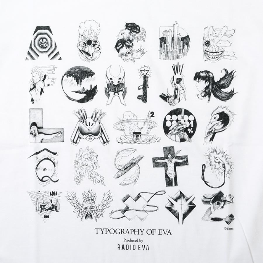 TYPOGRAPHY OF EVA index T-Shirt (ホワイト) XL
