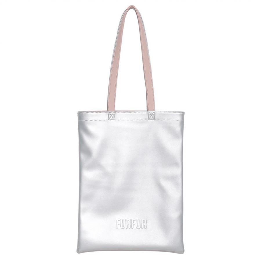 バイカラーレザーライクトート WHT F