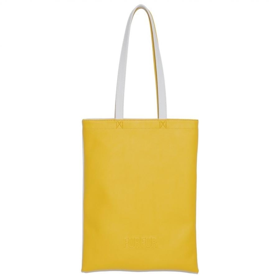 バイカラーレザーライクトート BLU F