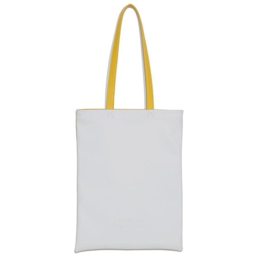 バイカラーレザーライクトート BLU F