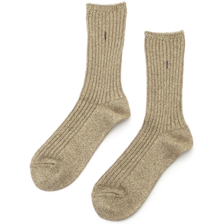 GLITTER RIBBON LACE UP SOCKS GLD F