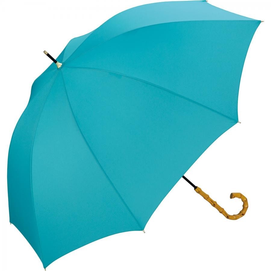 【直営店・オンライン限定商品】ベーシックバンブーアンブレラ 雨傘 長傘 ターコイズ
