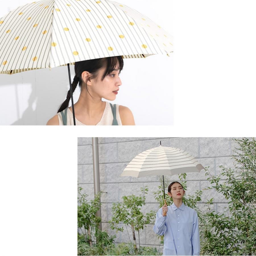 【直営店・オンライン限定商品】ベーシックバンブーアンブレラ 雨傘 長傘 ストライプ