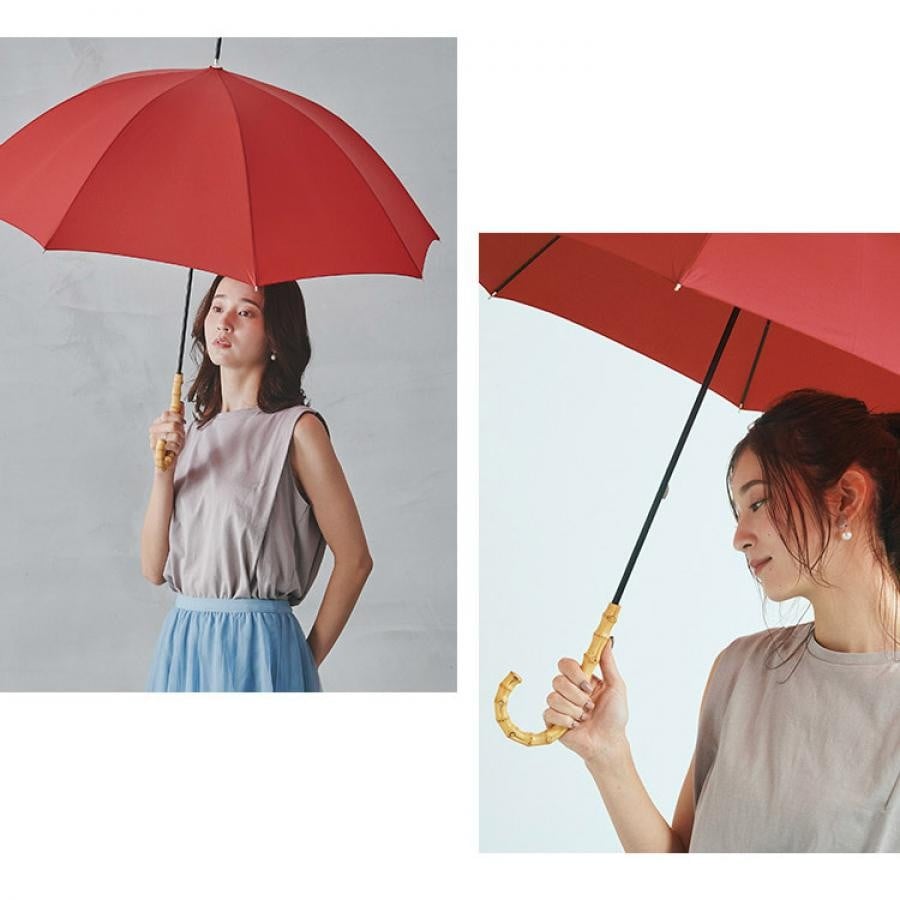 【直営店・オンライン限定商品】ベーシックバンブーアンブレラ 雨傘 長傘 ストライプ