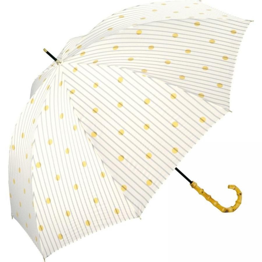 【直営店・オンライン限定商品】ベーシックバンブーアンブレラ 雨傘 長傘 ドットイエロー