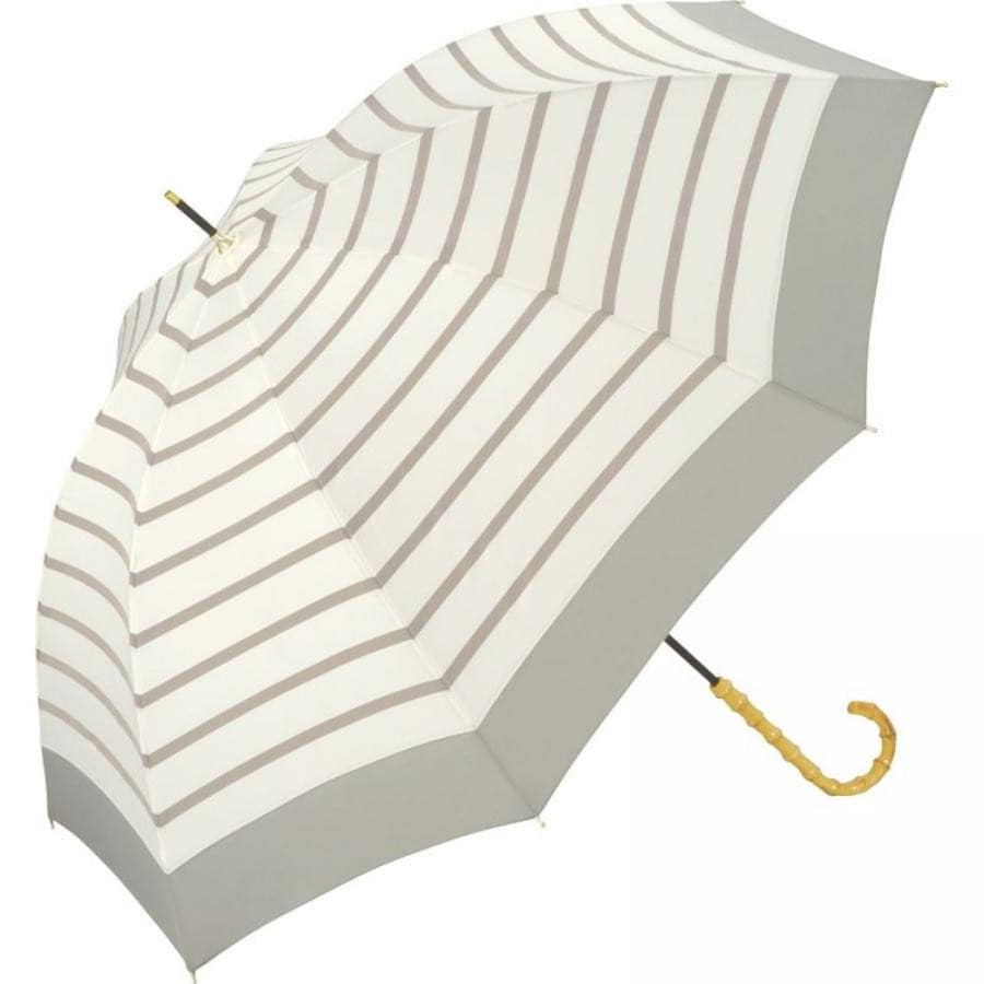 【直営店・オンライン限定商品】ベーシックバンブーアンブレラ 雨傘 長傘 ボーダーグレー