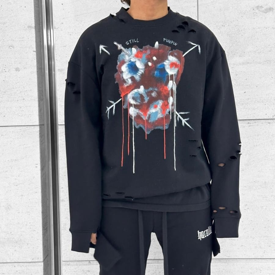 【Haculla】STILL PUMPIN CREW(BLACK) BLACK L