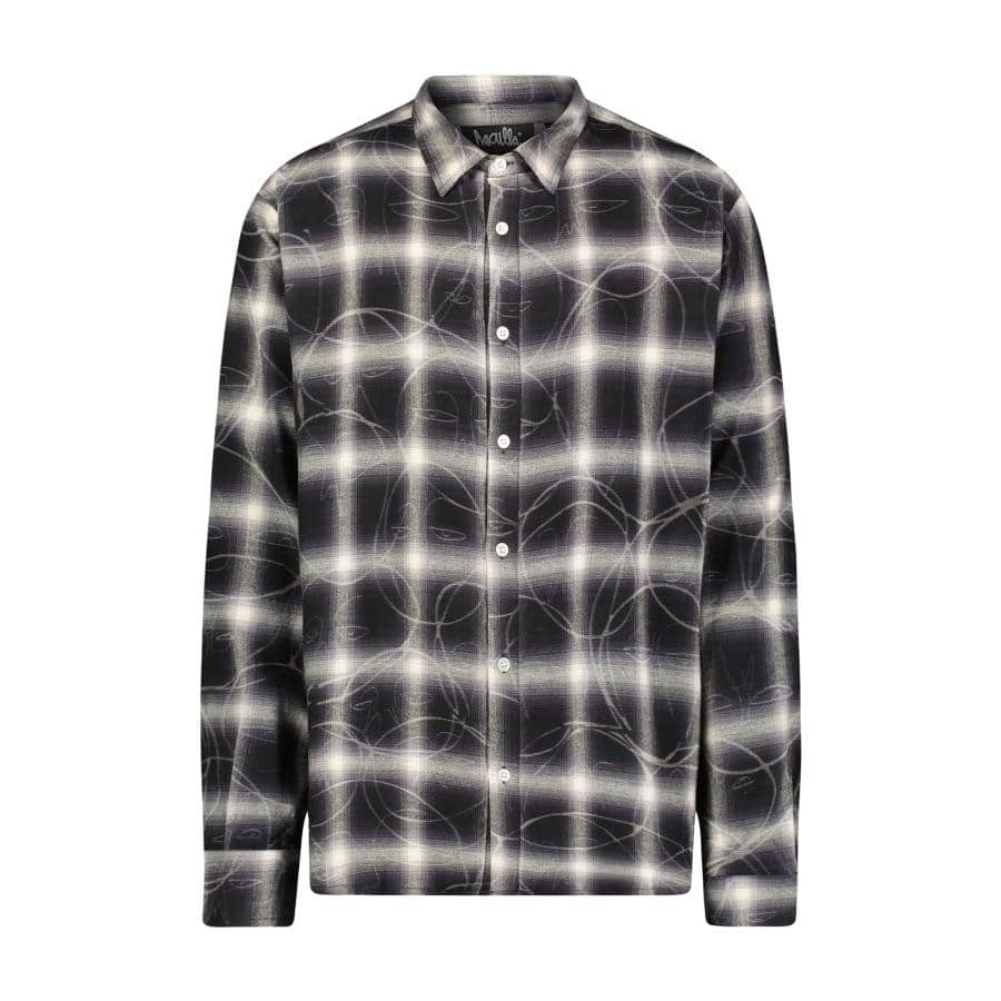【Haculla】PLAID ONE OF A KIND LASER LONG SLEEVE SHIRT(BLACK/WHITE) BLACK/WHITE L