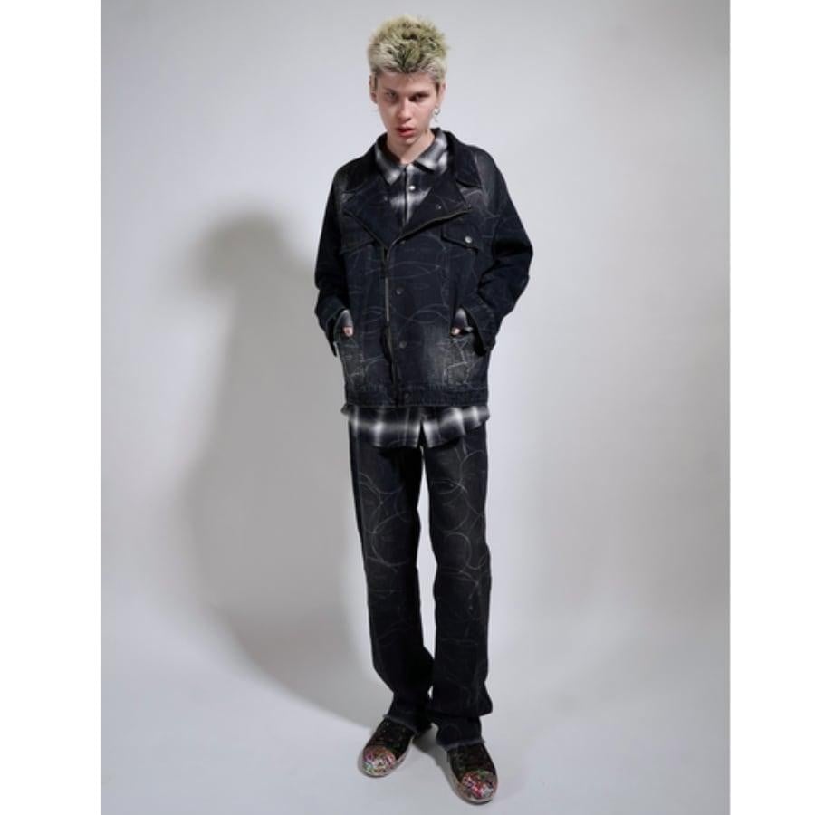 【Haculla】PLAID ONE OF A KIND LASER LONG SLEEVE SHIRT(BLACK/WHITE) BLACK/WHITE L