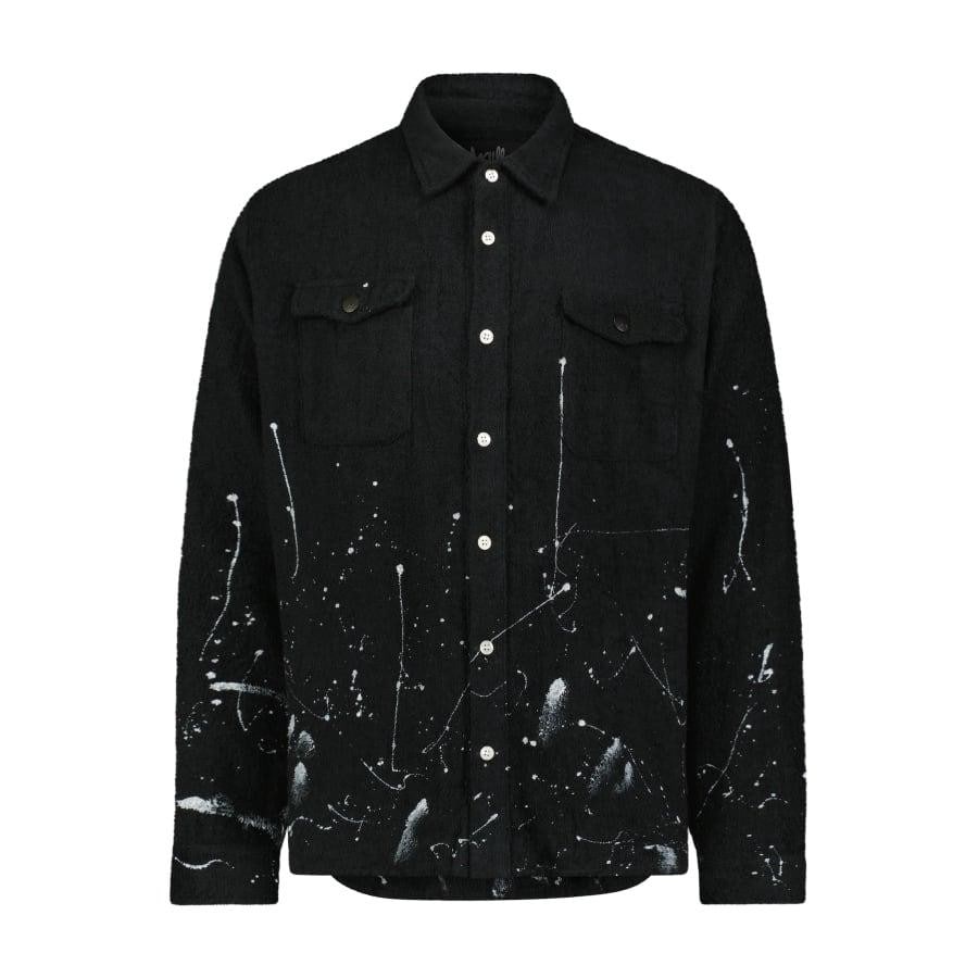 【Haculla】GLITCHED TERRY LONG SLEEVE SHIRT(BLACK) BLACK M