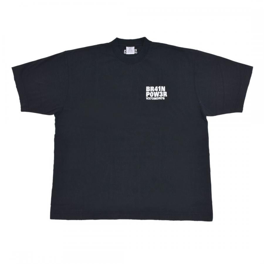 【VETEMENTS】BRAIN POWER T-SHIRT(BLACK) BLACK S