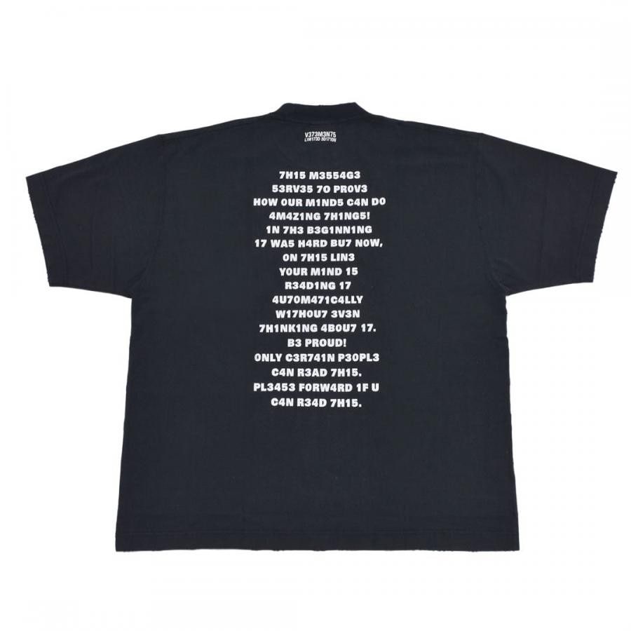 【VETEMENTS】BRAIN POWER T-SHIRT(BLACK) BLACK S