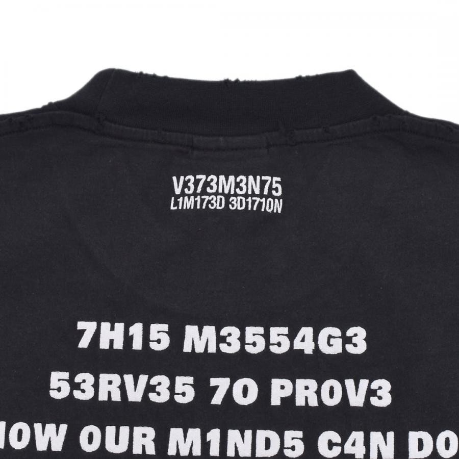 【VETEMENTS】BRAIN POWER T-SHIRT(BLACK) BLACK S