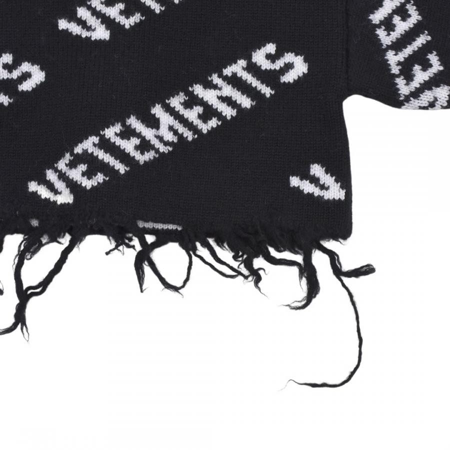 【VETEMENTS】MONOGRAM CROPPED KNITTED SWEATER(BLACK/WHITE) BLACK/WHITE S