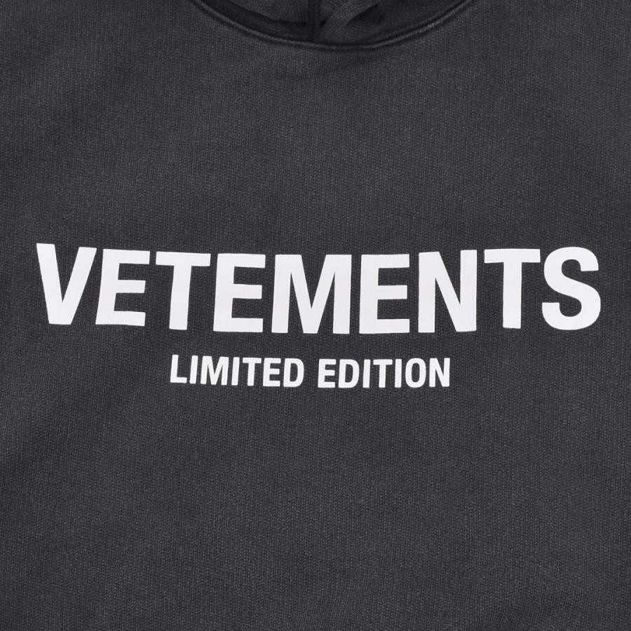 【VETEMENTS】LOGO LIMITED EDITION HOODIE(WASHED BLACK) WASHED BLACK S