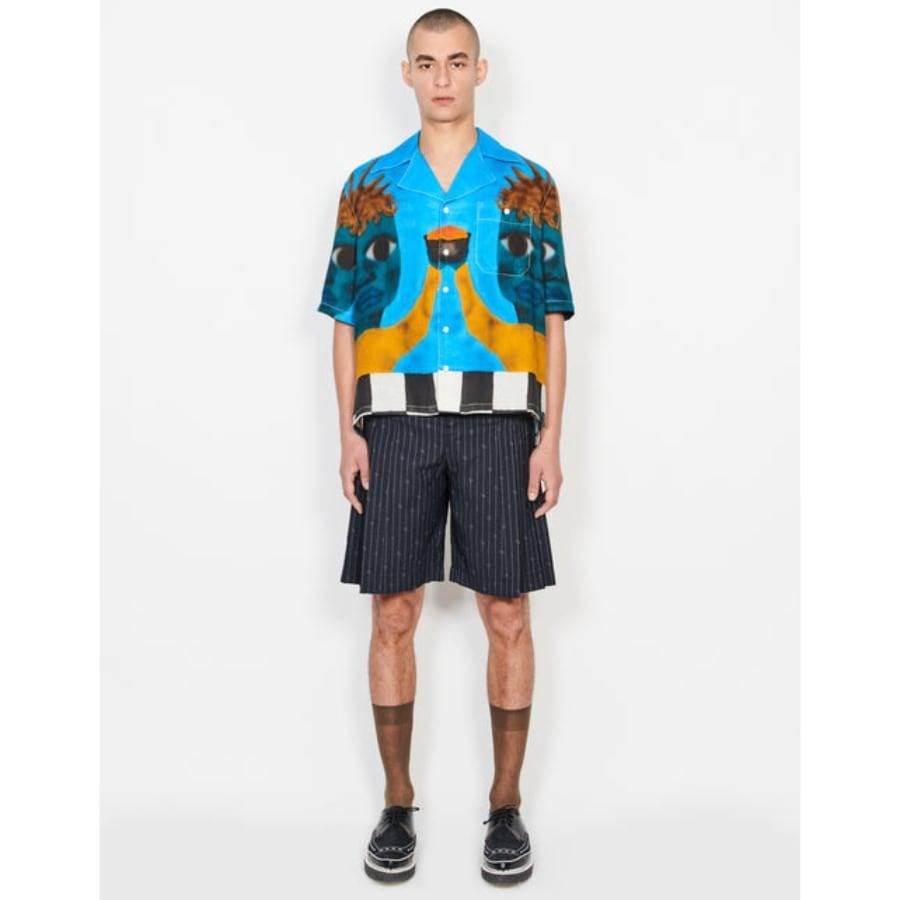 【CHARLES JEFFREY LOVERBOY】HAWAIIAN SHIRT(BLUE) BLUE L