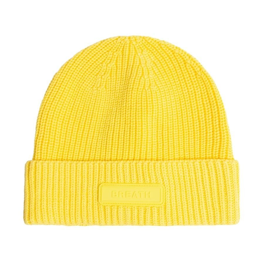 【BREATH】SILLICONE PATCH KNIT CAP YELLOW F