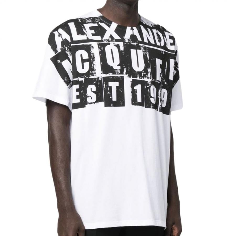【ALEXANDER McQUEEN】T-SHIRT(WHITE/BLACK) WHITE/BLACK L