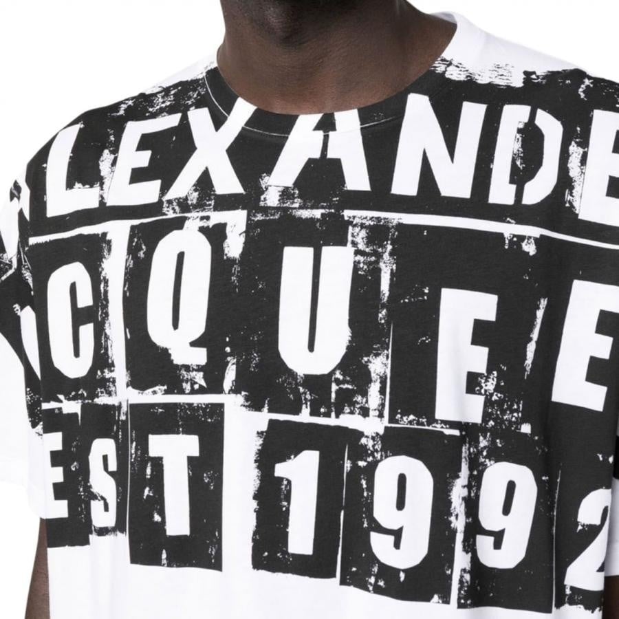 【ALEXANDER McQUEEN】T-SHIRT(WHITE/BLACK) WHITE/BLACK L