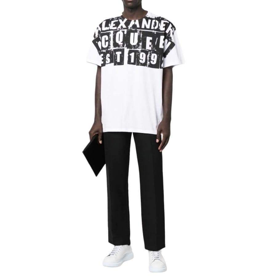 【ALEXANDER McQUEEN】T-SHIRT(WHITE/BLACK) WHITE/BLACK L