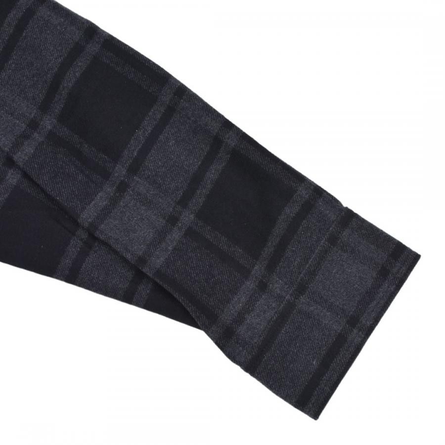 【OFF-WHITE】OUTLINE ARR FLANNEL SHIRT(GREY/WHITE) GREY/WHITE L